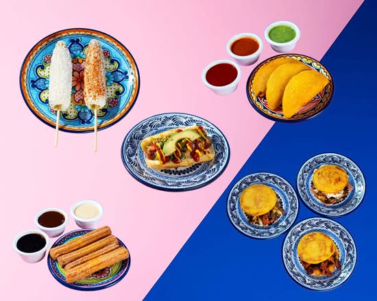 Empanadas • Arepas • Elotes • Churros