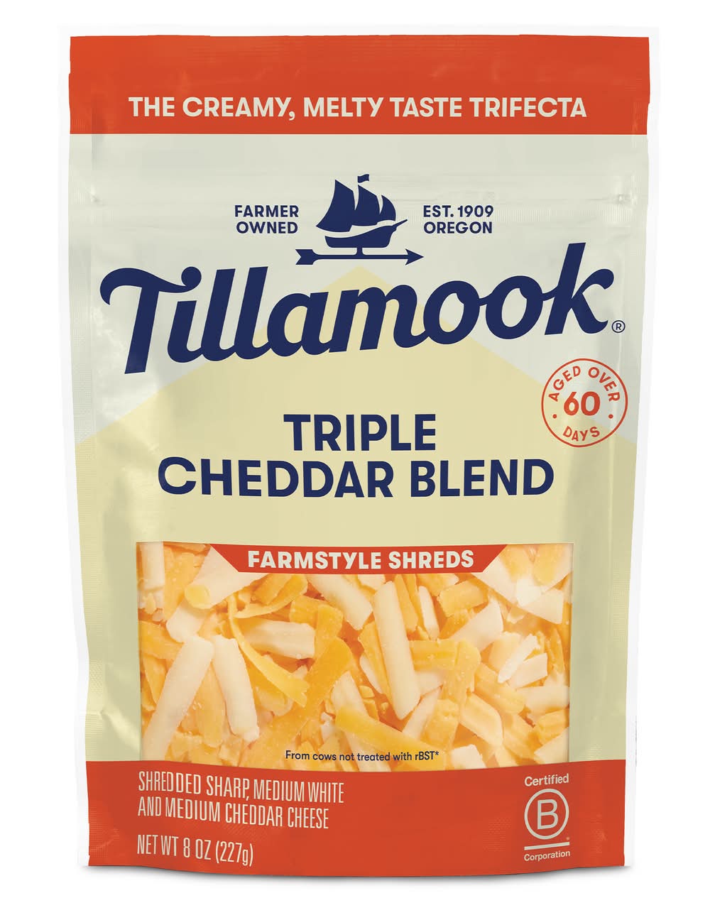 Tillamook Farmstyle Shreds Triple Blend Cheddar Cheese (8 oz)