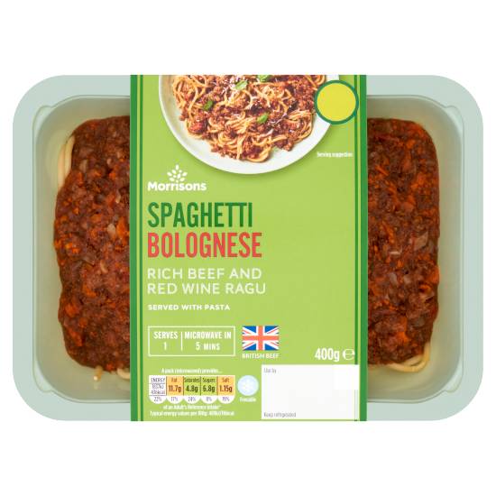 Morrisons Rich Beef - Red Wine, Spaghetti Bolognese (400g)