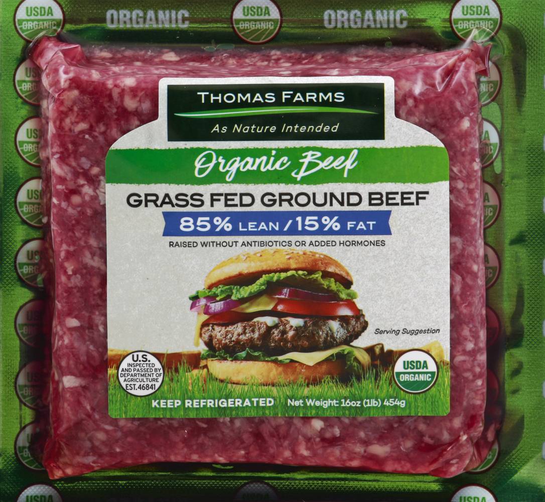 Thomas Farms Grass Fed 85% Lean Ground Beef (1 lbs)