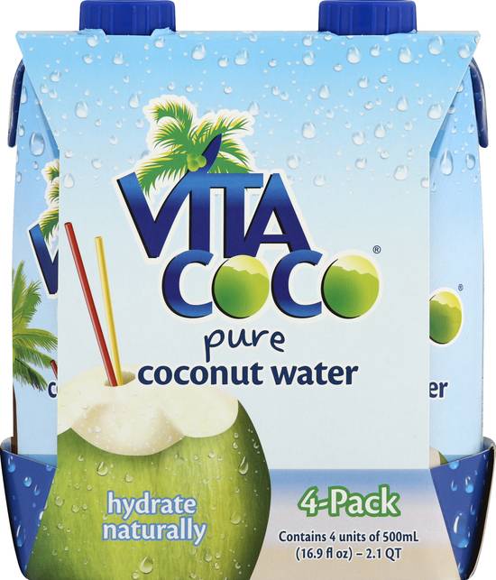 Vita Coco Pure Original Coconut Water (4 pack, 16.9 fl oz)