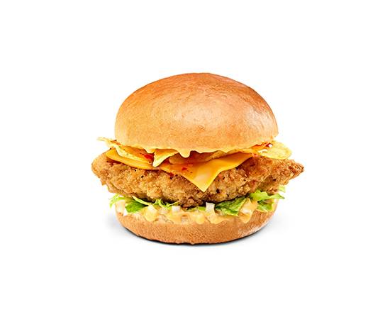 Tims® Nacho Chilli Cheese Crispy Chicken Sandwich (NEW!)
