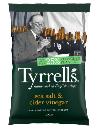 Tyrrells Sea Salt & Cider Vinegar, Hand Cooked English Potato Crisps (150g)