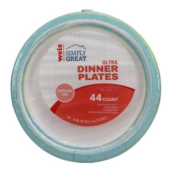 Weis Simply Great Paper Plates Ultra Dinner Plate 10" 44CT