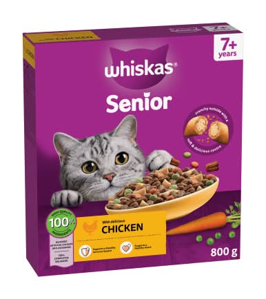 Whiskas Chicken, Adult 7+, Dry Cat Food (800g)