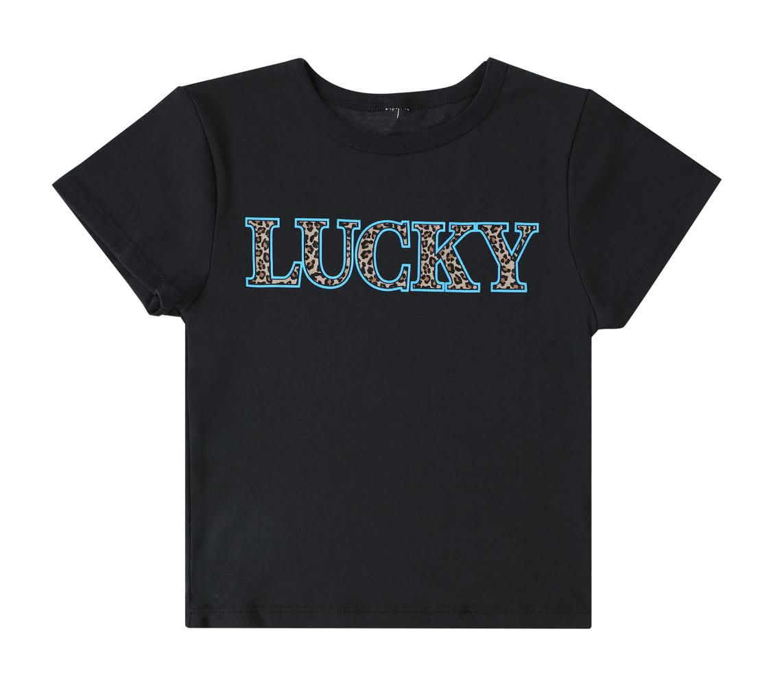 Juniors Lucky Graphic Tee Medium Black