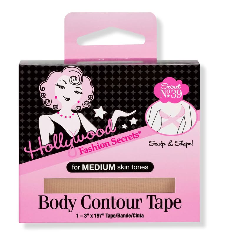 Hollywood Fashion Secrets Body Contour Tape, Self-Adhesive Disposables Medium