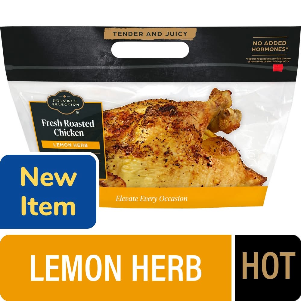 Private Selection Fresh Whole Roasted Chicken Hot, Lemon Herb (32 oz)