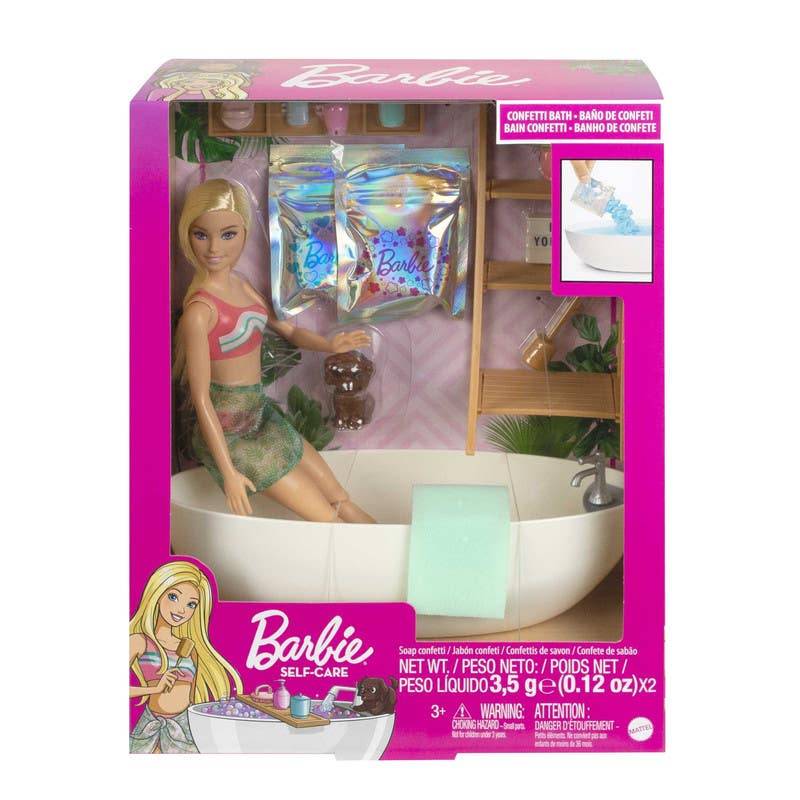 Barbie baño de confeti