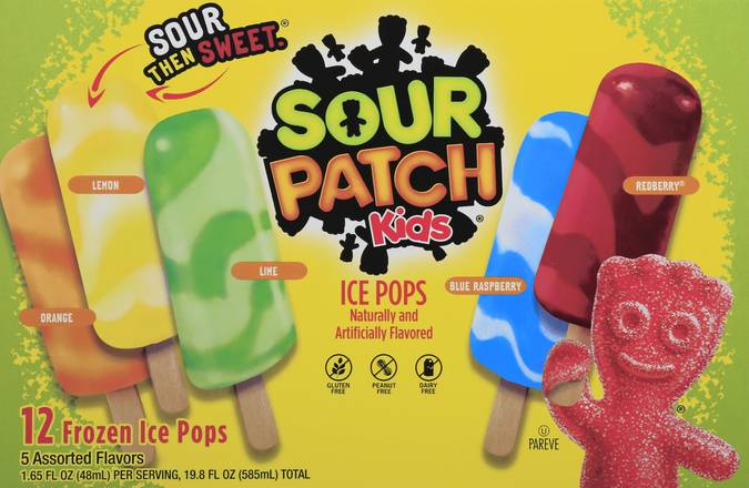 Sour Patch Kids Assorted Frozen Ice Pops (12 ct)