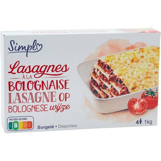 Simpl - Plat cuisiné lasagnes à la bolognaise
