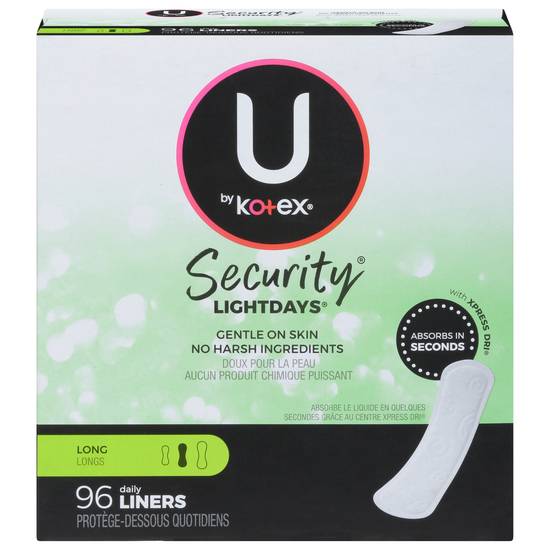 U By Kotex Security Light Days Daily Liners Long (96 ct)