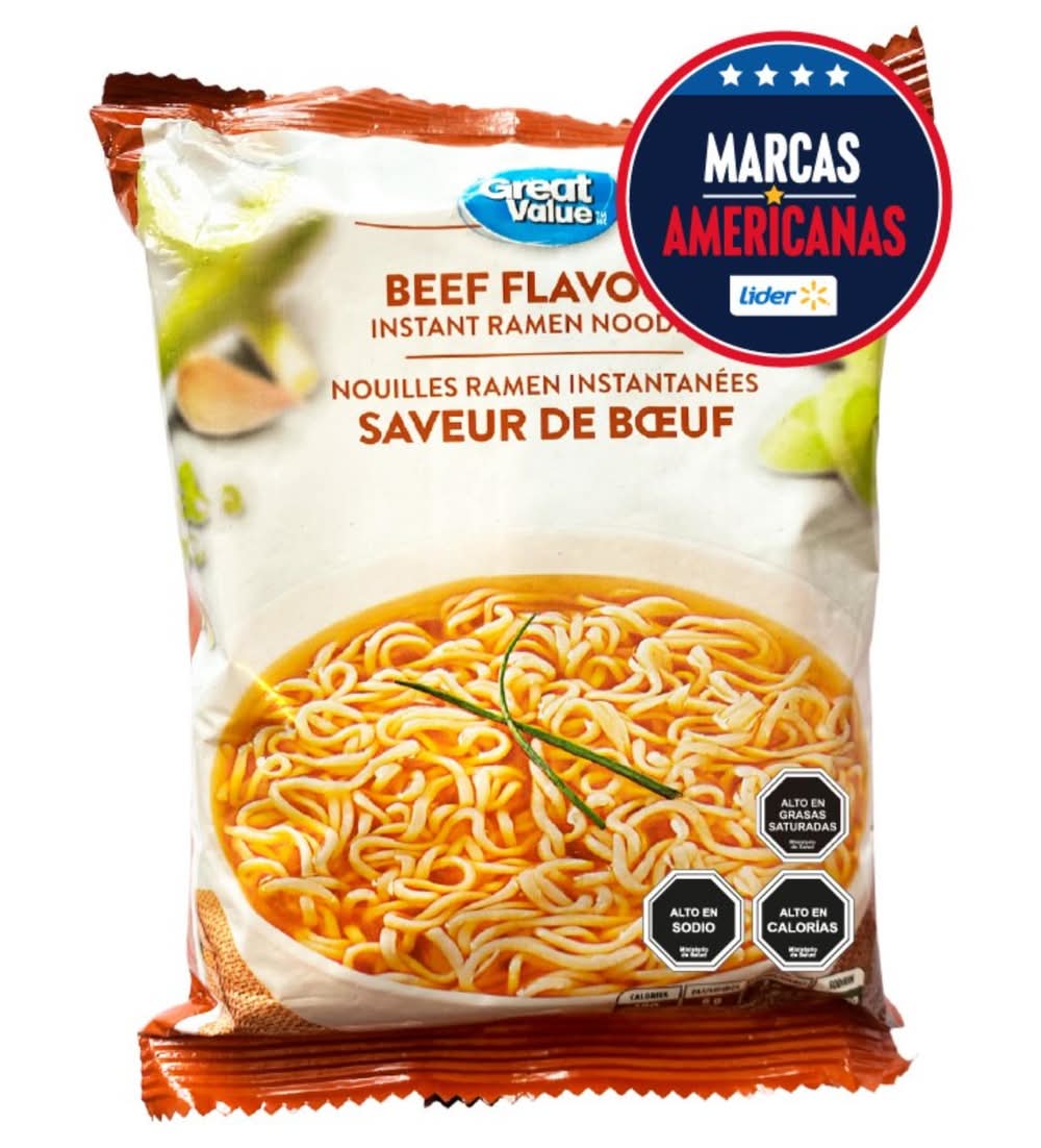 Great Value · Pasta rápida sabor carne (85 g)