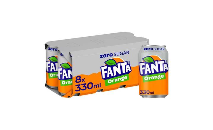 Fanta Orange Zero Sugar 8 x 330ml Cans (404486)