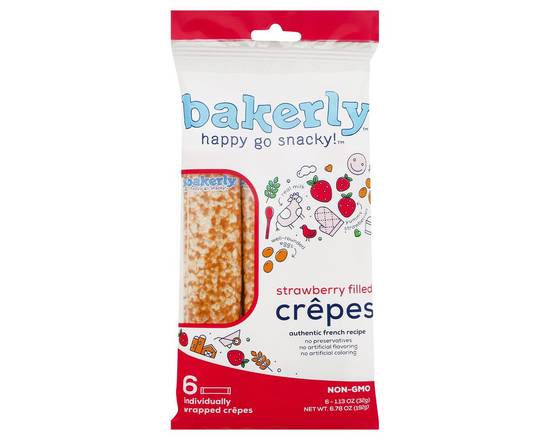 Bakerly · Strawberry Filled Crepes (6 x 1.1 oz)
