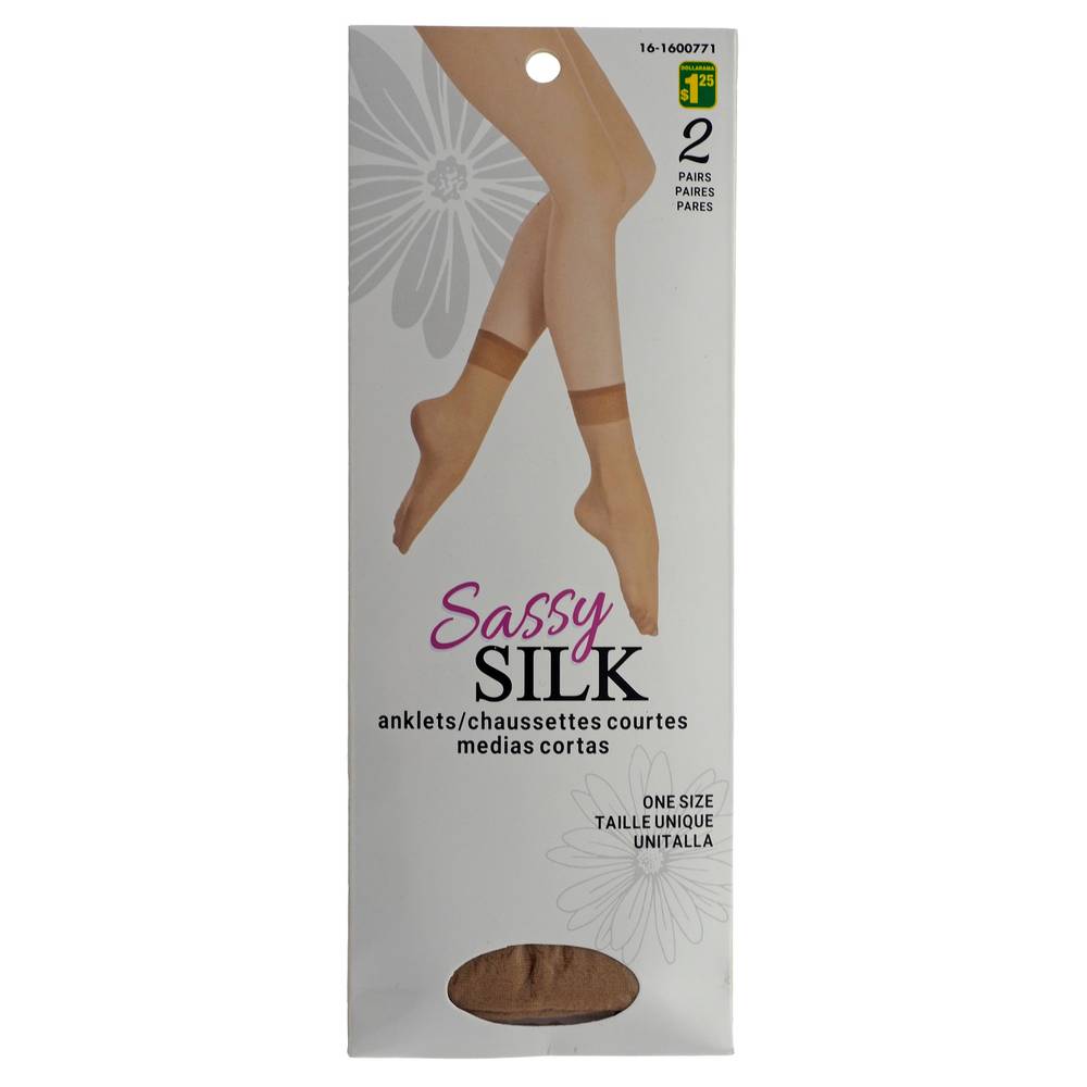 Sassy Silk Nylon Ankle Socks (2 ct) (one)