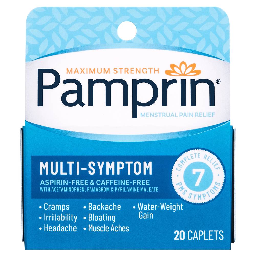 Pamprin Multi-Symptom Menstrual Pain Relief Caplets (20 ct)