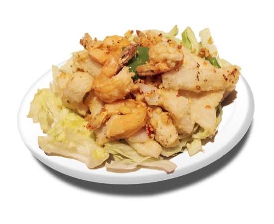 59c. Crevettes, pieuvre sel et poivre avec riz / Salt Pepper, Shrimps and Squid with rice / 椒盐双鲜