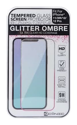 iPhone 11®/Xr® Glitter Ombre Tempered Glass Screen Protector Pink Multi
