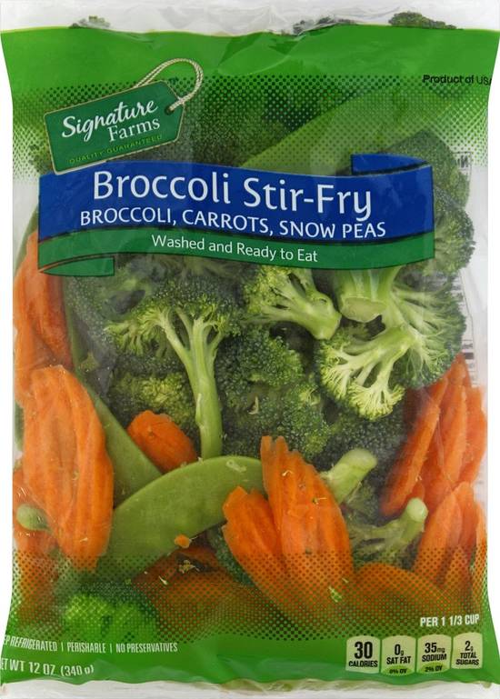 Order Signature Farms · Broccoli Stir Fry with Carrots & Snow Peas (12 oz) food online from Safeway store, Eureka on bringmethat.com