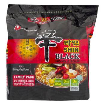 Nongshim · Family Pack Shin Spicy Black Noodle Soup (4 x 4.58 oz)