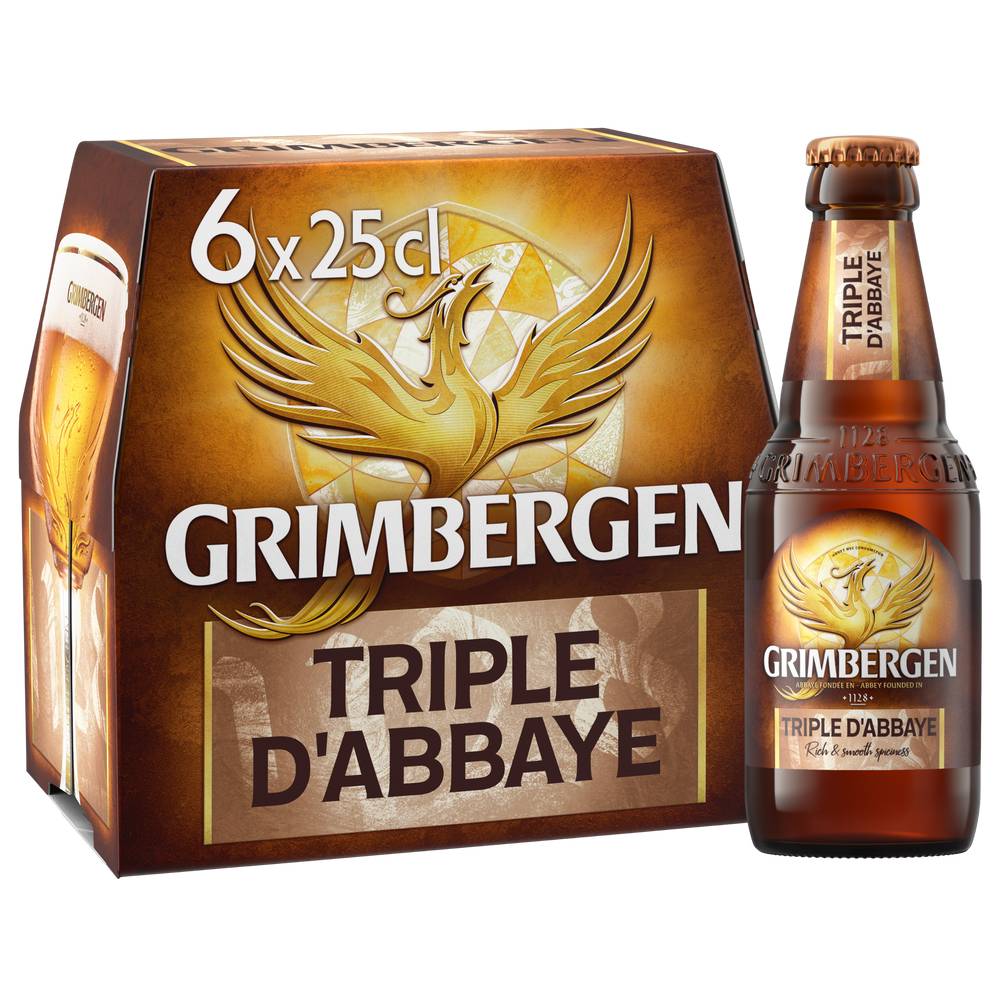 Grimbergen - Bière blonde triple d'abbaye (6 x 250ml)