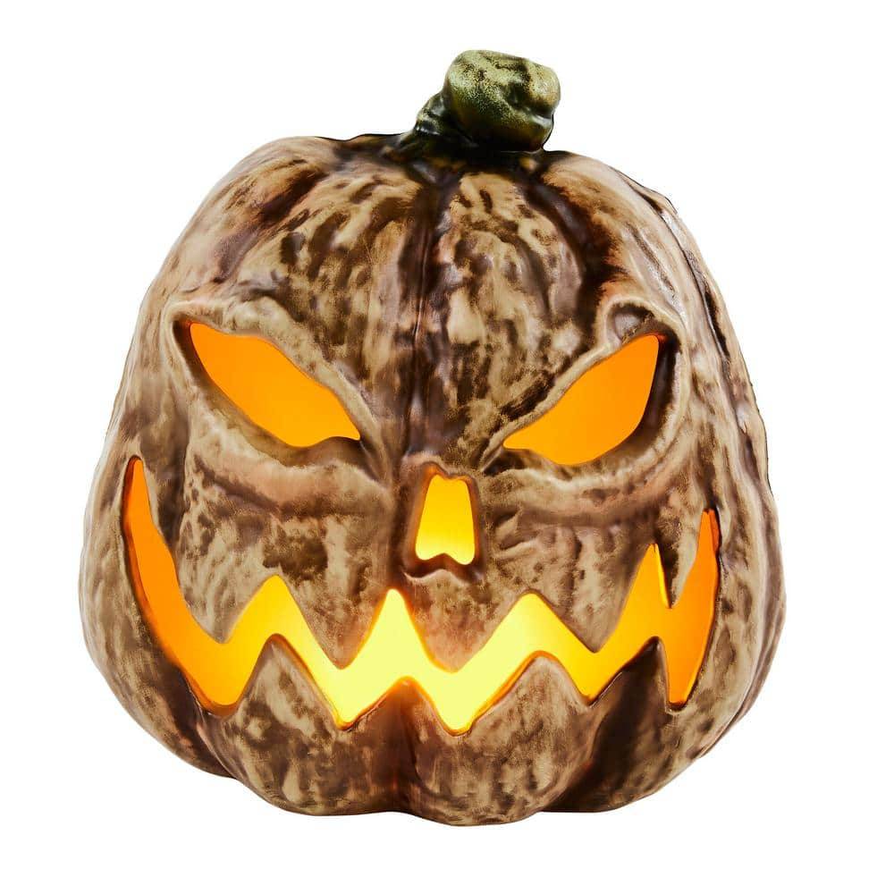 Home Accents Holiday 12 In. Led Spooky Flaming Jack-O-Lantern