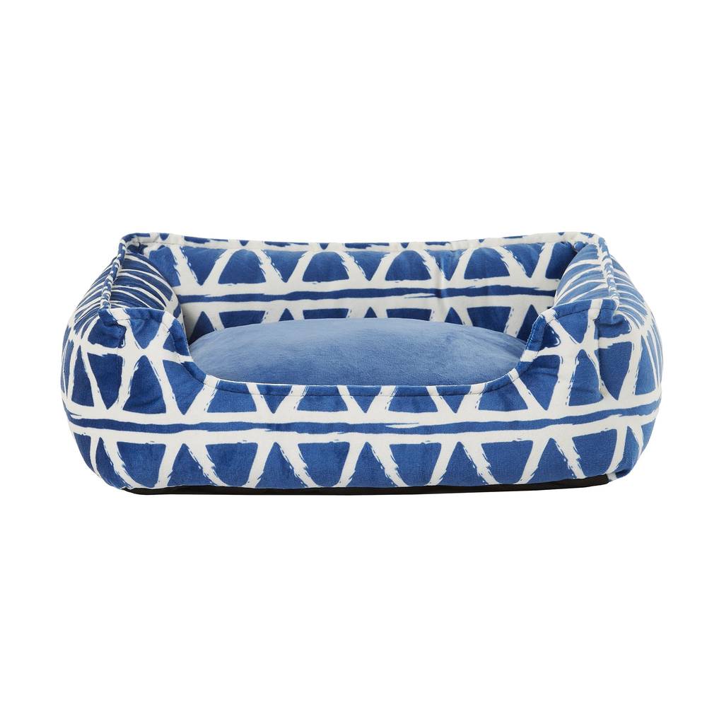 Top Paw Geometric Cuddler Dog Bed (color: navy)