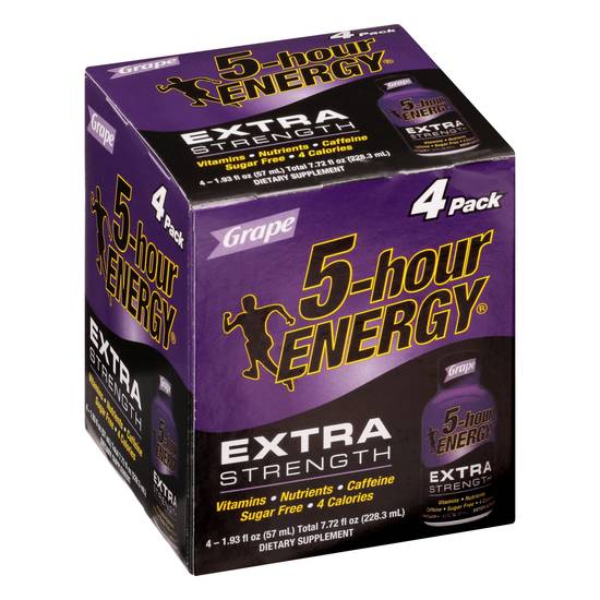 5 Hour Energy Extra Strength Grape Energy Shot (4 ct, 1.93 fl oz)