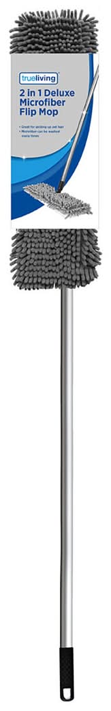True Living 2 In 1 Deluxe Microfiber Flip Mop