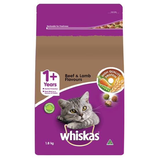 Whiskas Beef & Lamb Adult Dry Cat Food 1.8kg