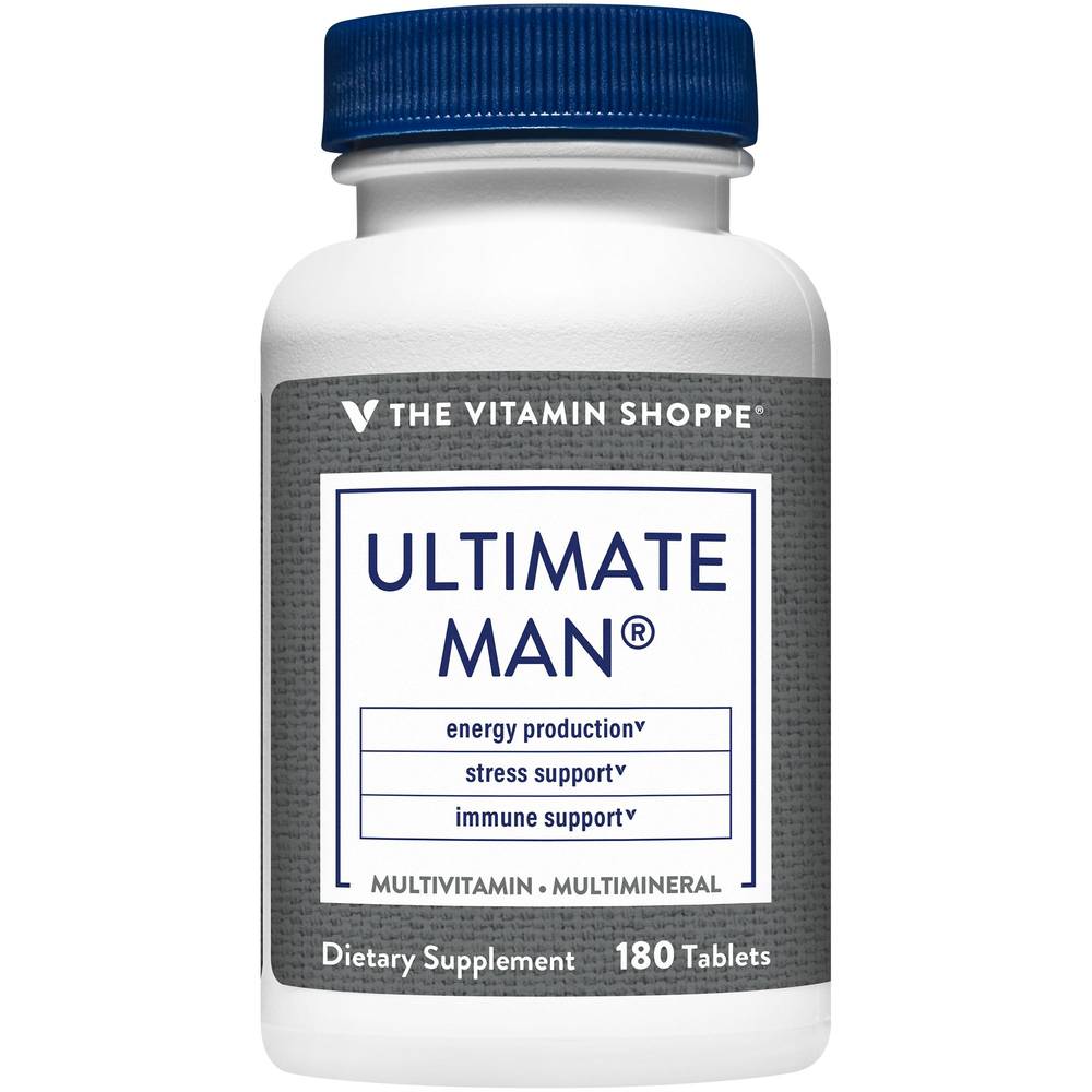 Ultimate Man Multivitamin & Multimineral - Energy Production, Immune, & Stress Support (180 Tablets)