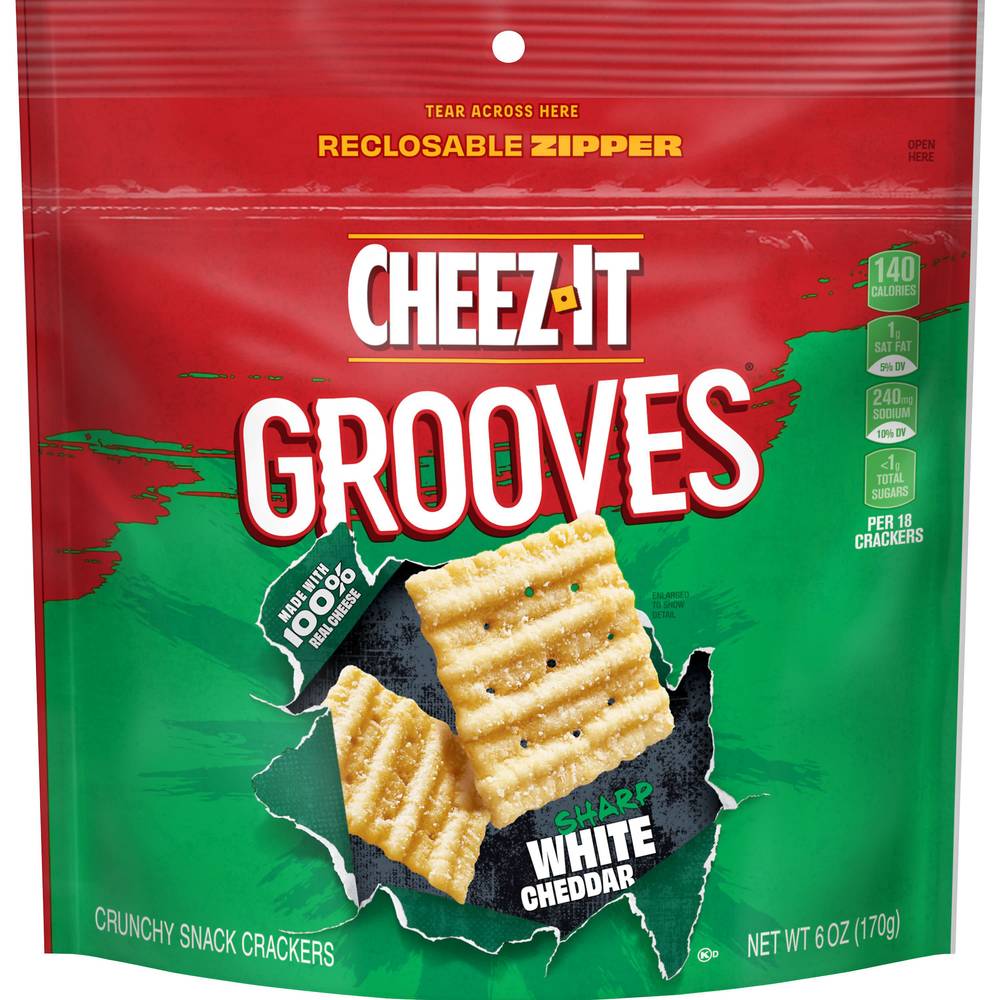 Cheez-It Grooves Sharp White Cheddar Crunchy Crackers (6 oz)