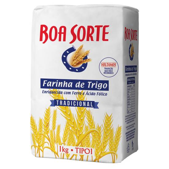 Boa sorte farinha trigo tradicional (1kg)