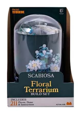 Micro Brix Floral Terrarium Building Blocks Set Scabiosa