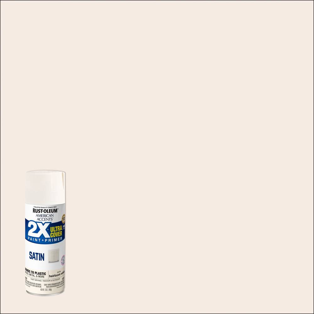 Rust-Oleum 2X Ultra Cover Satin White Spray Paint and Primer In One (NET WT. 12-oz) | 327920