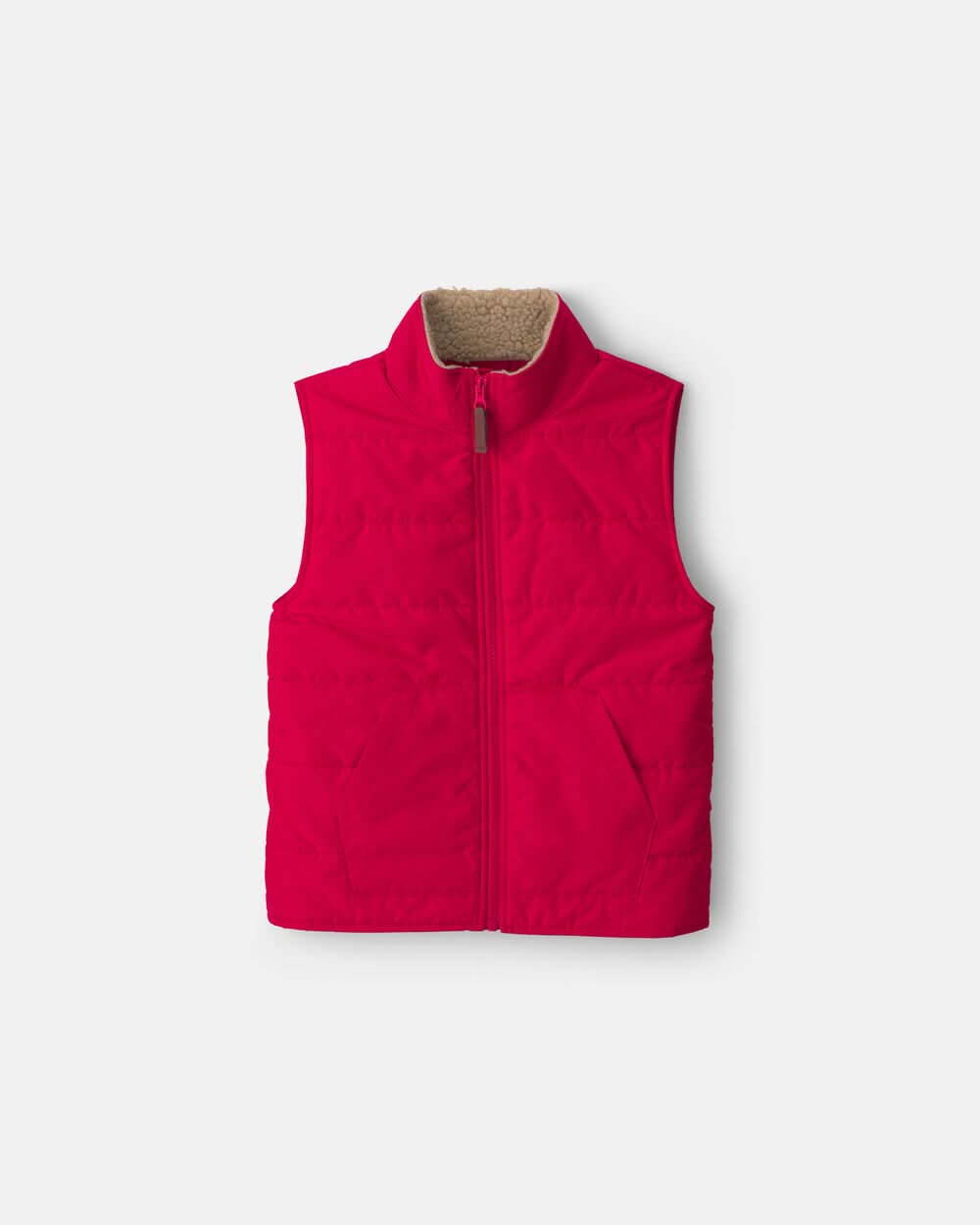 Boys Zip-Up Vest - Red - 10