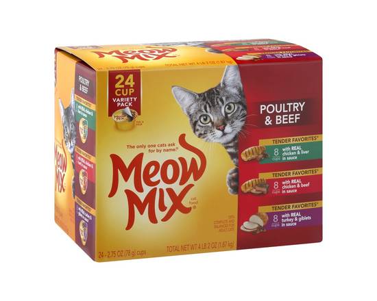 Meow Mix · Tender Favorites Poultry & Beef Variety Pack Cat Food (24 cups)