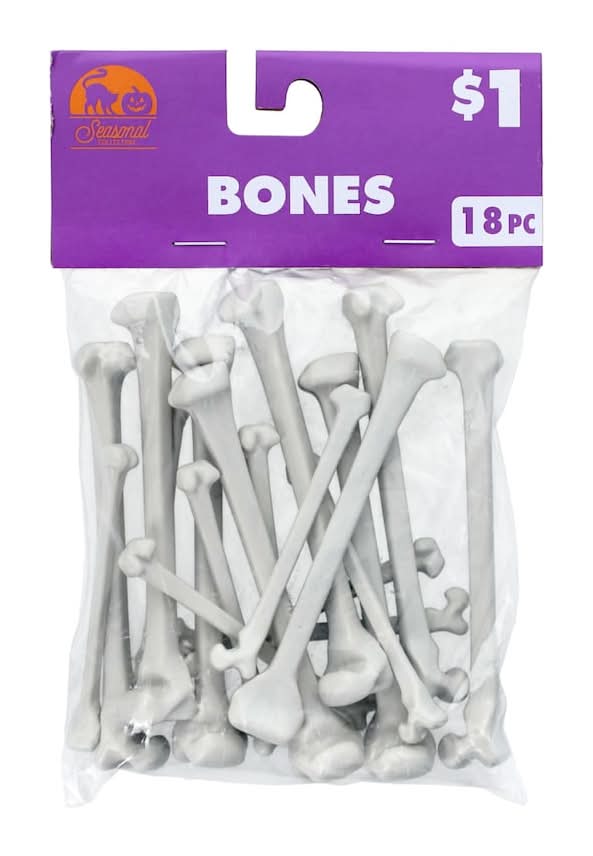 Halloween Plastic Bones For Decorations (18 ct)