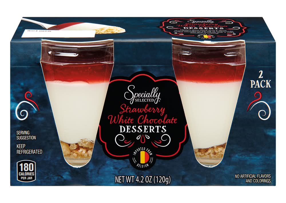Specially Selected Dessert Mousses Cups, Strawberry-White Chocolate (4.2 oz, 2 ct)