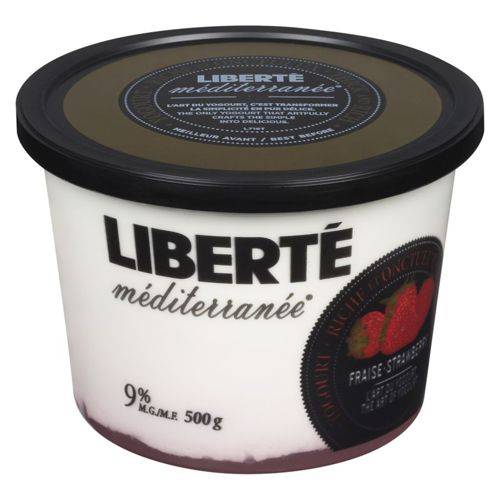 Liberté yogourt méditerranée fraise 9 % (500 g) - méditerranée yogurt strawberry 9% (500 g)