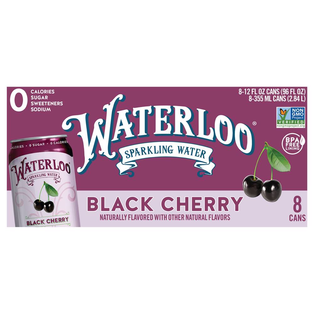 Waterloo Black Cherry Sparkling Water (8 x 12 fl oz)