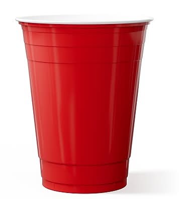 Perk™ Plastic Cold Cup, 16 Oz., Red, 50/Pack (PK54359)
