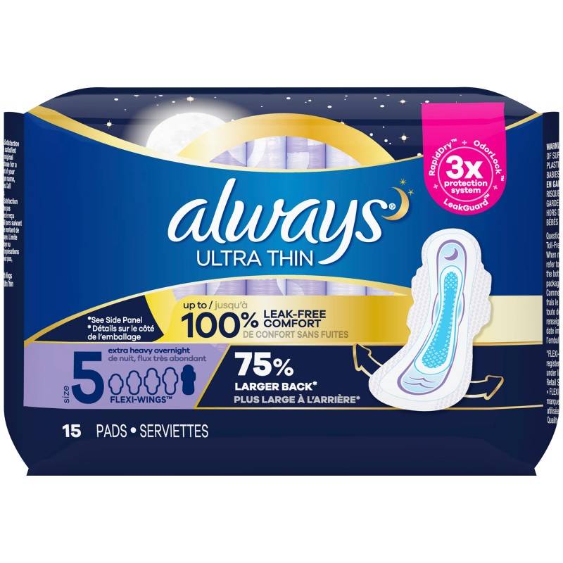 Always Ultra Thin Overnight Pads With Flexi Wings