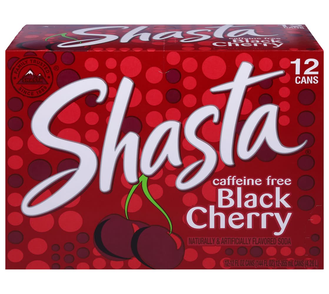 Shasta Caffeine Free Black Cherry Soda (12 x 12 fl oz)