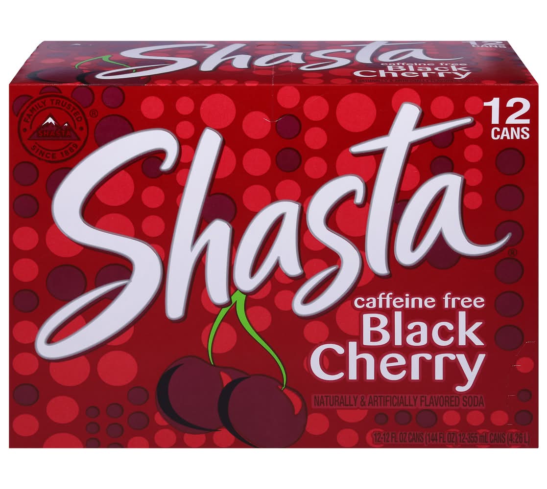 Shasta Caffeine Free Soda, Black Cherry (12 x 12 fl oz)