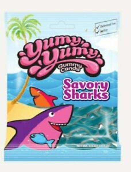 Yummy Yummy Savory Sharks Gummy Candy, Assorted (128 g)