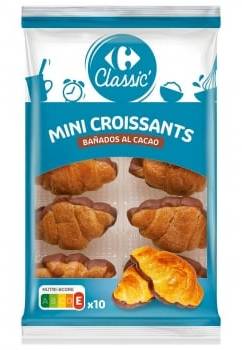 Croissant mini bañados al cacao Classic' Carrefour 150 g.