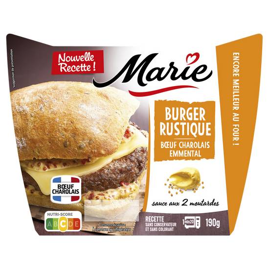 Marie - Burger rustique boeuf charolais sauce aux deux moutardes