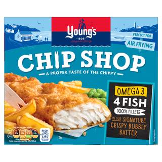 Young's Chip Shop 4 Omega 3 Fish Fillets 400g